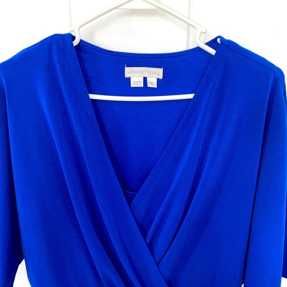 London Times Cobalt Blue Dress Size 6 - Picture 2 of 3